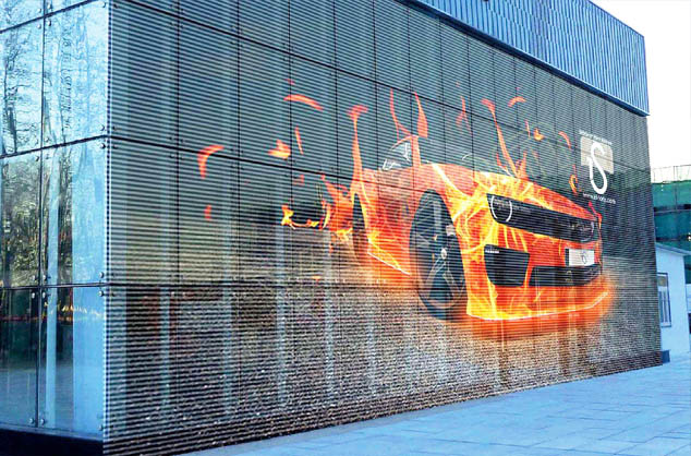 LED透显着示屏与通例LED显示屏5大优势区别